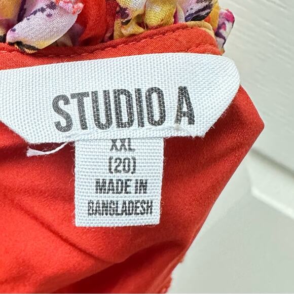 Studio A Floral Swing Dress Peplum Hem Size XXL 20 - Picture 5 of 7